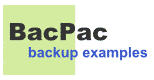 BacPac backup examples